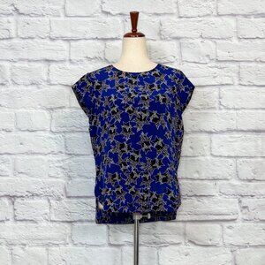 Diane Von Furstenberg Ultramarine Silk Star Print Top